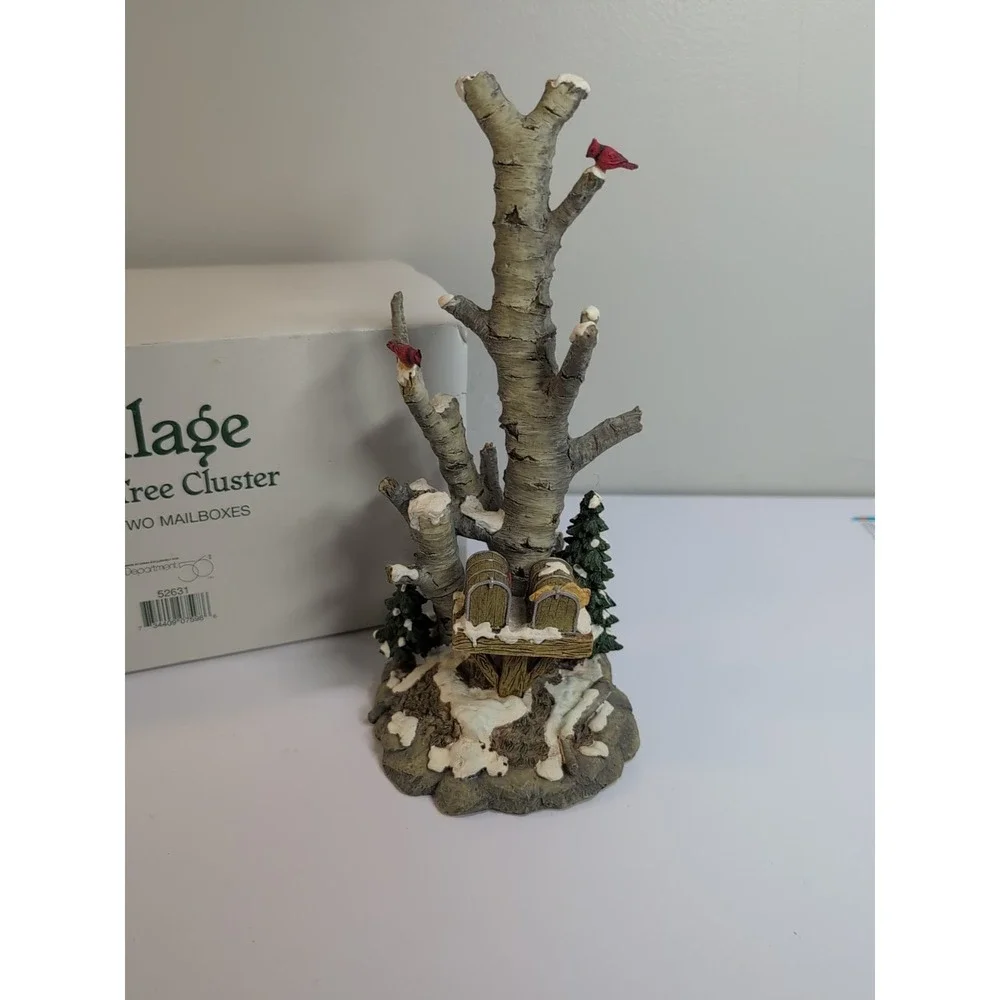 Dept‎ 56 Village Birch Tree Cluster with Two Mailboxes #52631 EUC